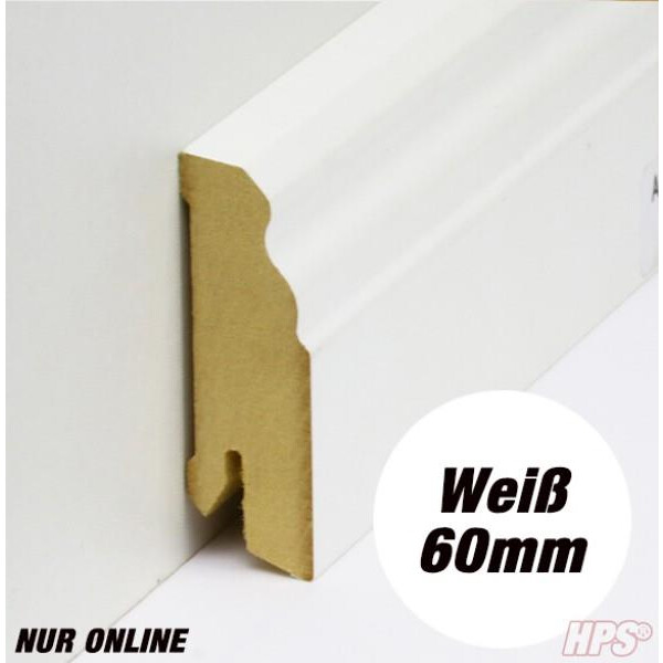 Sockelleiste weiss - Alt Wien 60mm - 15lfm
